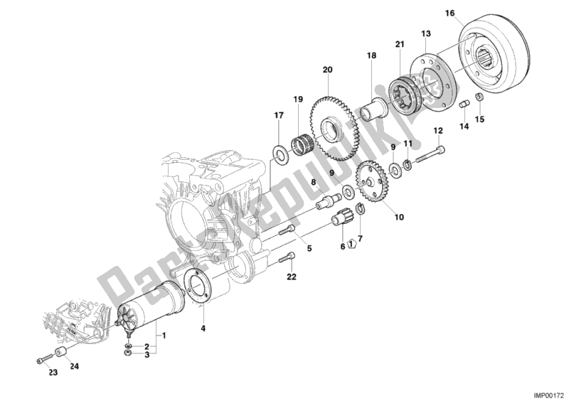 Toutes les pièces pour le Demarreur du Ducati Multistrada 1000 USA 2006